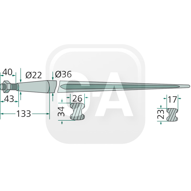 Dent chargeur frontal